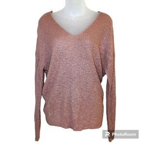 Moon & Madison Pink Knit Long Sleeve Sweater Size Small
